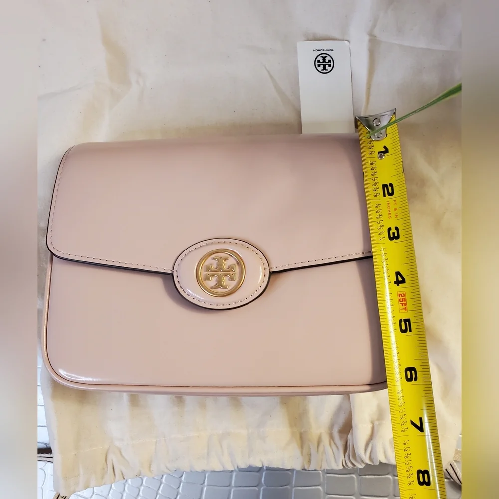 Tory Burch Authentic NWT Robison Spazzolato Convertible Shoulder Blush Color Bag